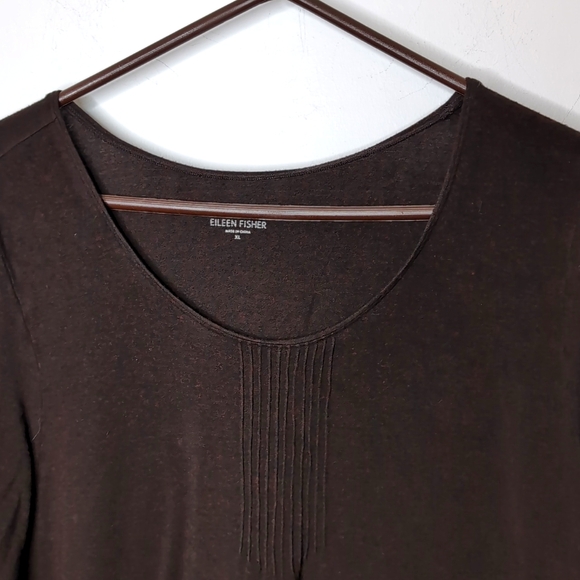 Eileen Fisher Brown 3/4 Sleeve knit Dress Size XL - Picture 3 of 6